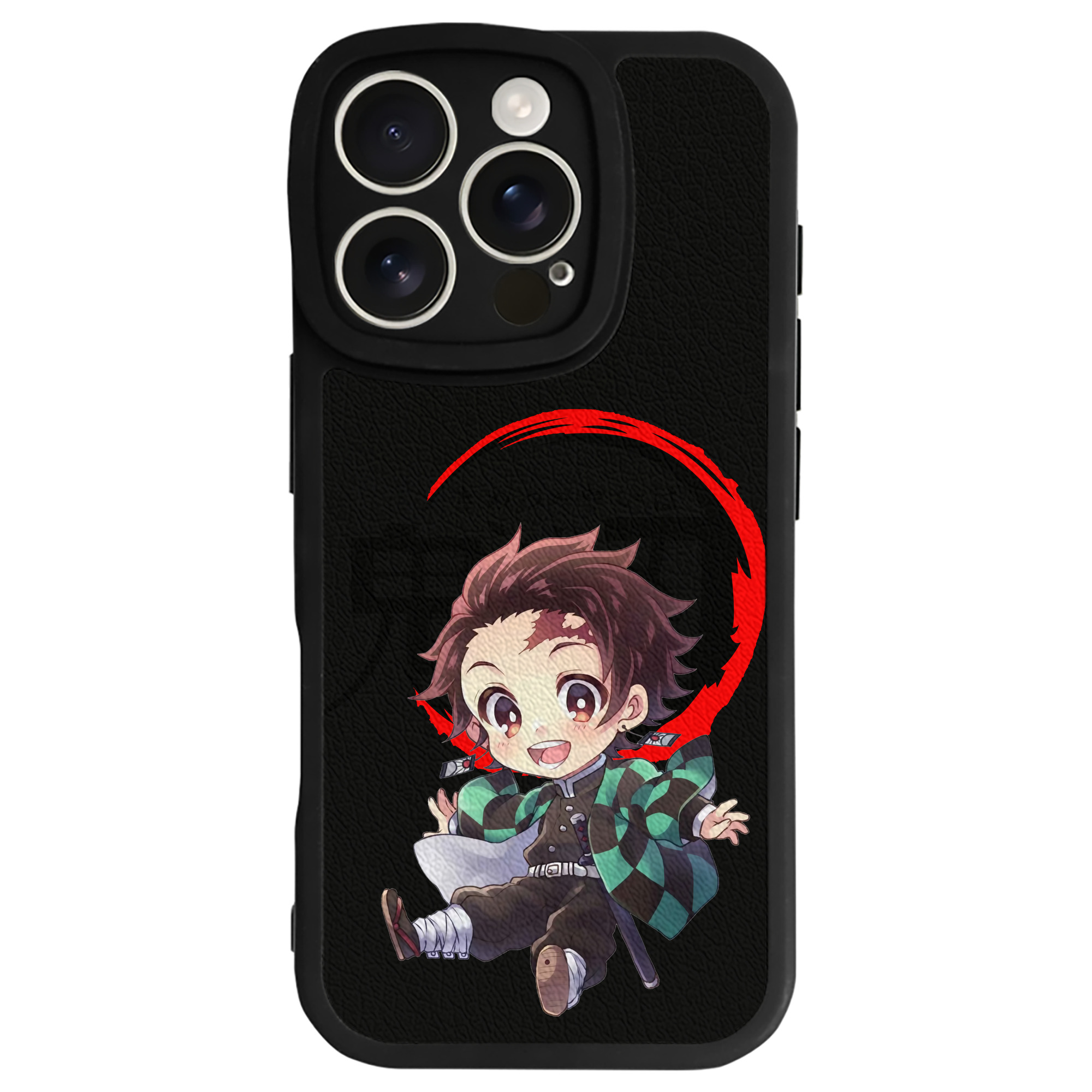 （画像用） 鬼滅の刃 竈門 炭治郎／かまど たんじろう Kamado Tanjirou 【iPhone 16シリーズ対応】シリコンスマホケース（レザー調） 材質：シリコン